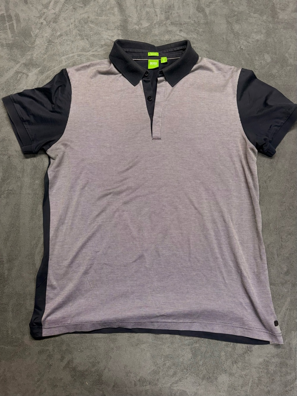 Hugo Boss Two-Tone Navy Check & Solid Navy Polo Shirt